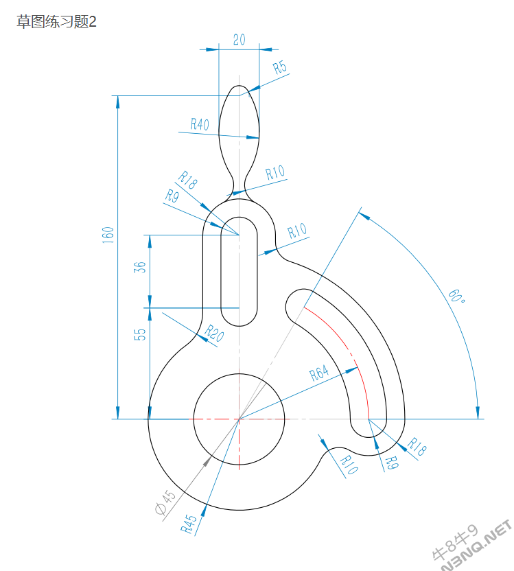 Solidworks草图练习题2