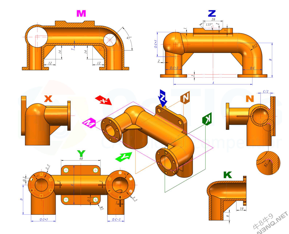 Solidworks建模练习题2 CATICS 3D11-M3