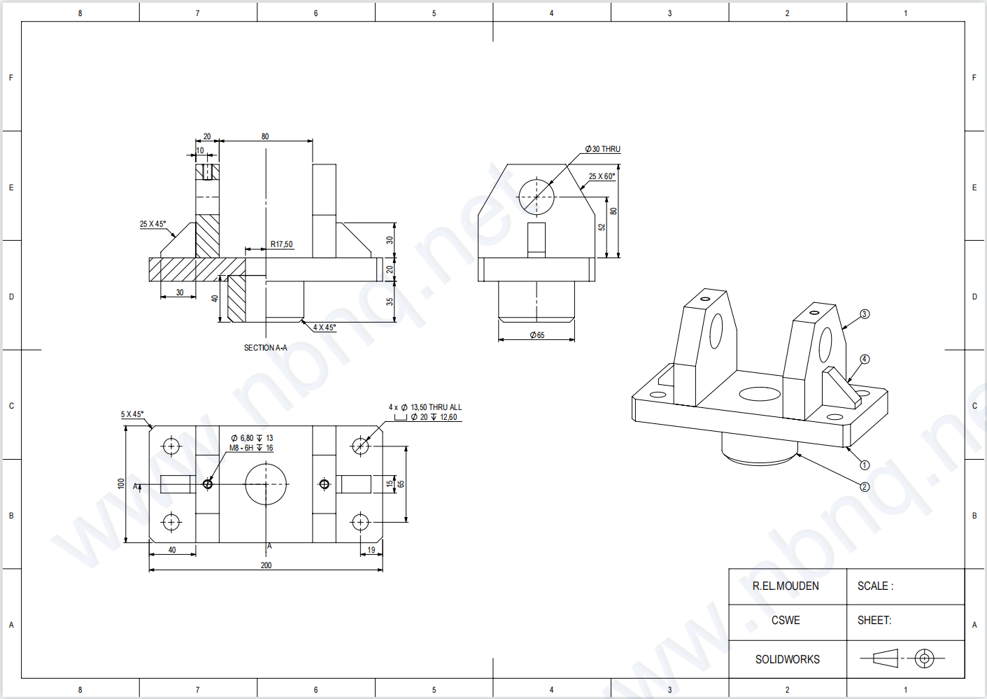 CSWE Solidworks装配练习题003