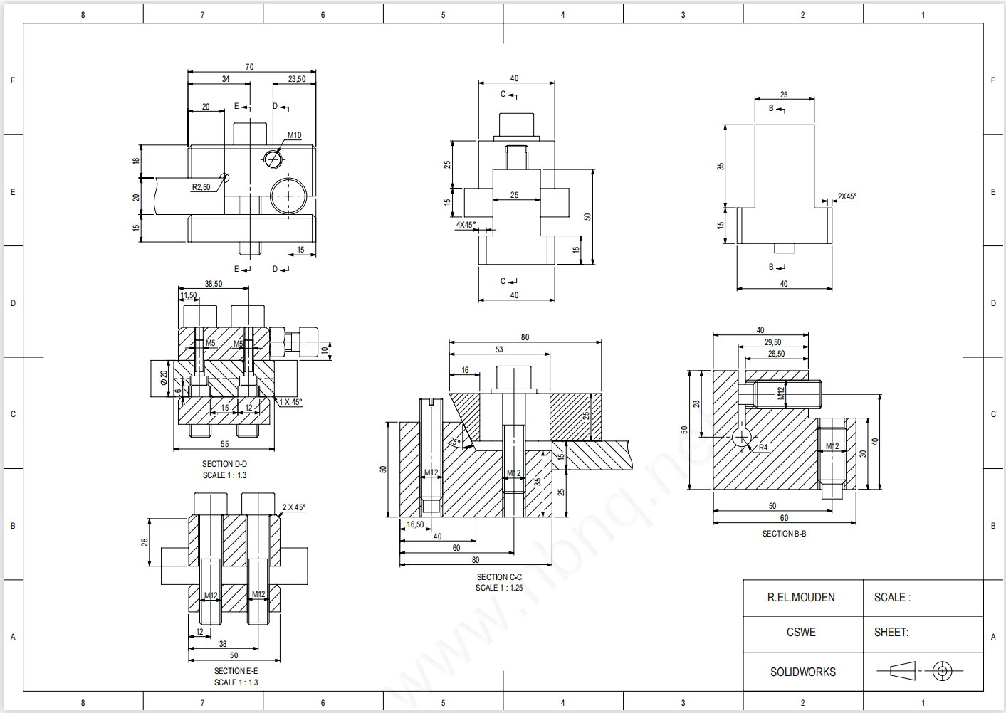 Solidworks装配练习题 CSWE10