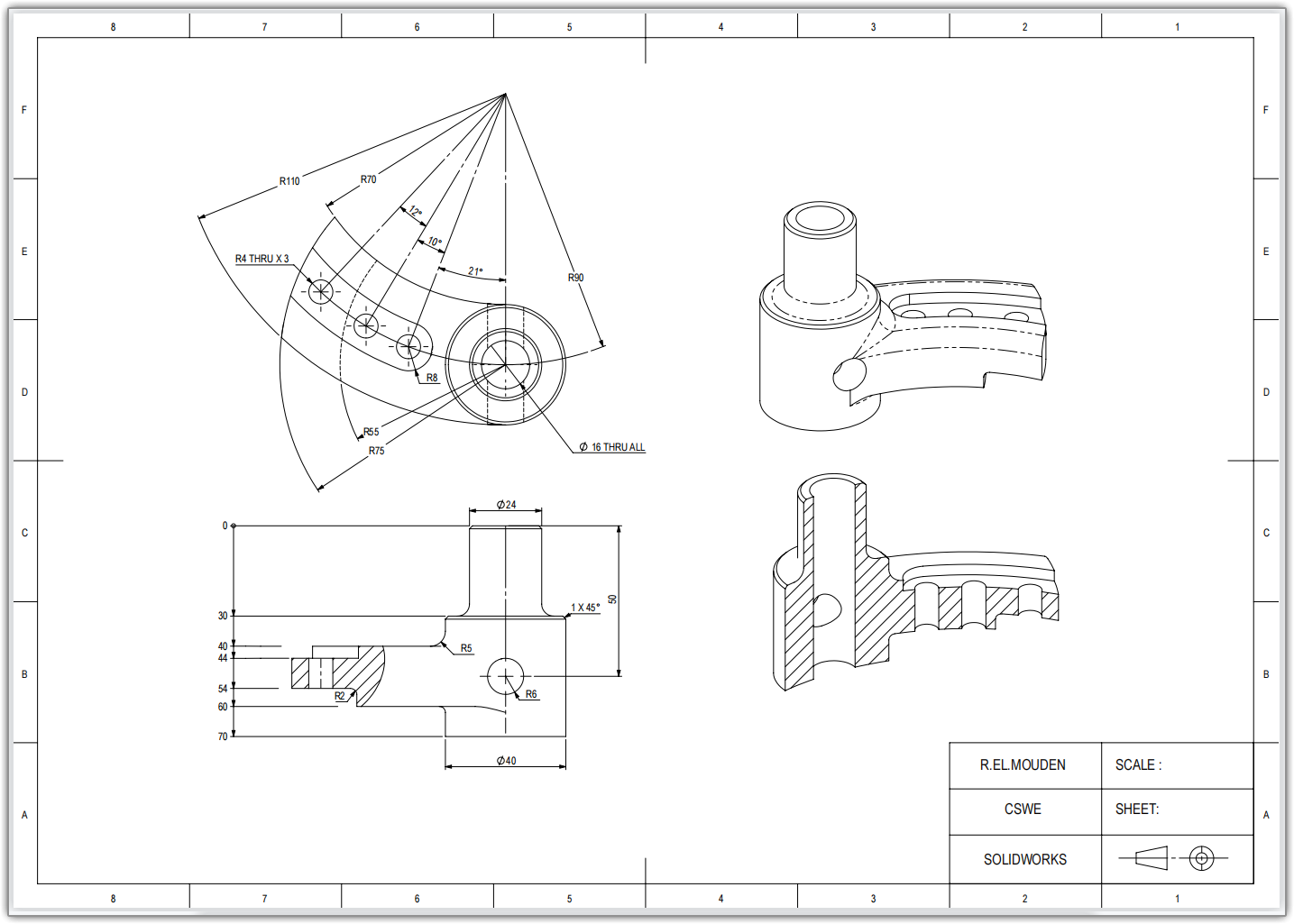 Solidworks基础练习题：002