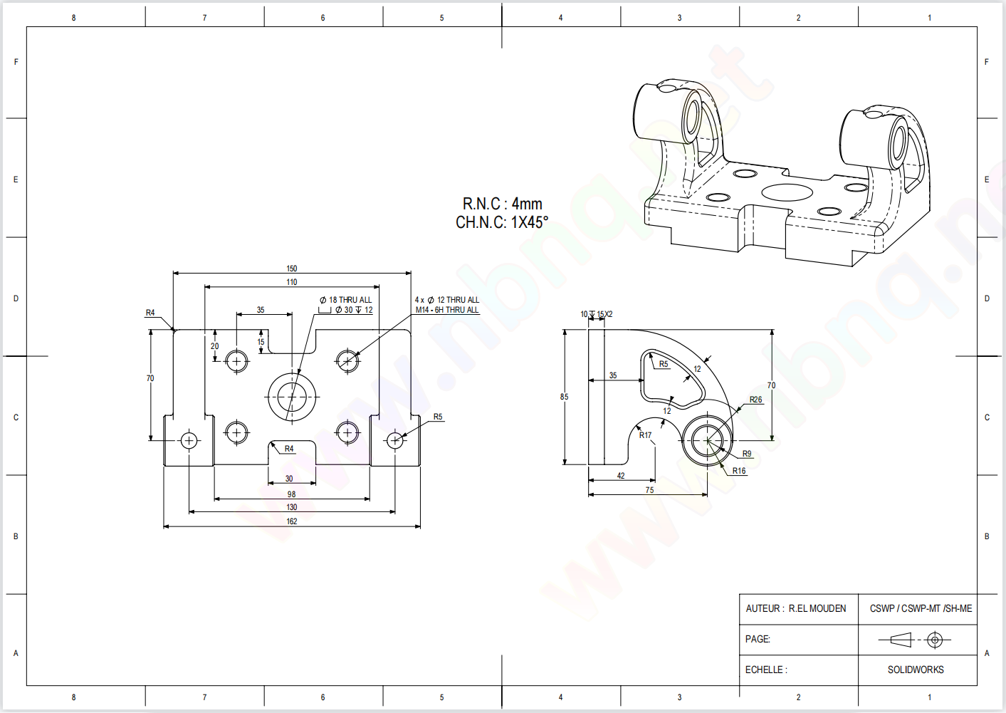 Solidworks基础练习题：003