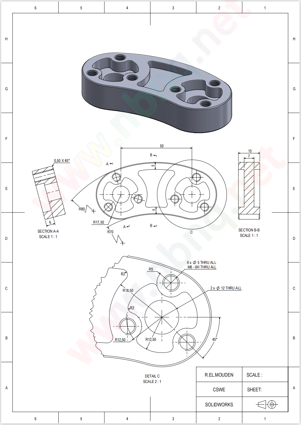 Solidworks基础练习题：004