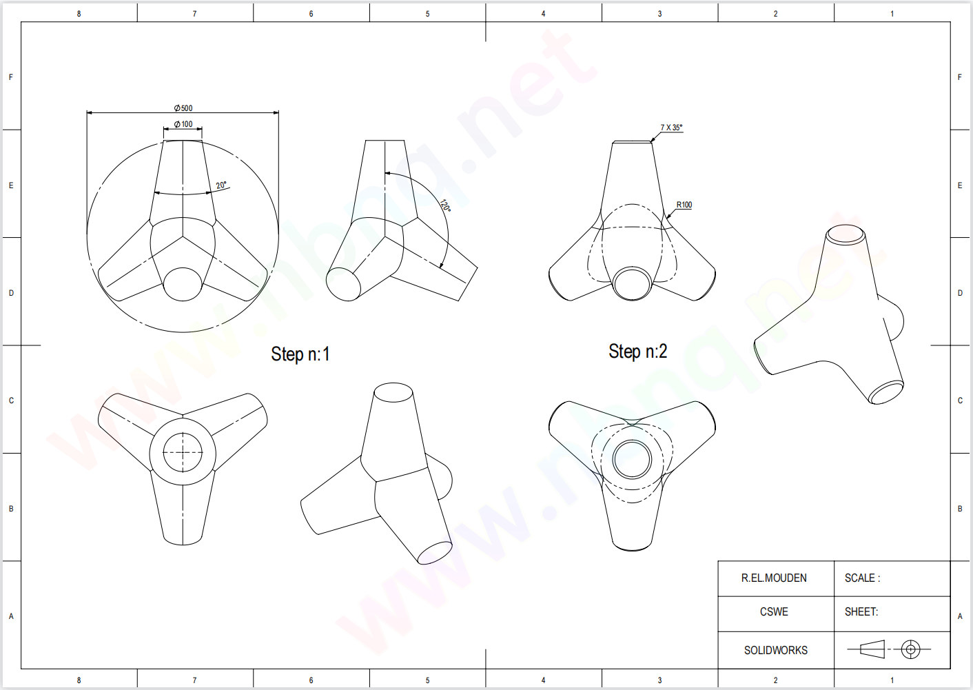 Solidworks基础练习题：011