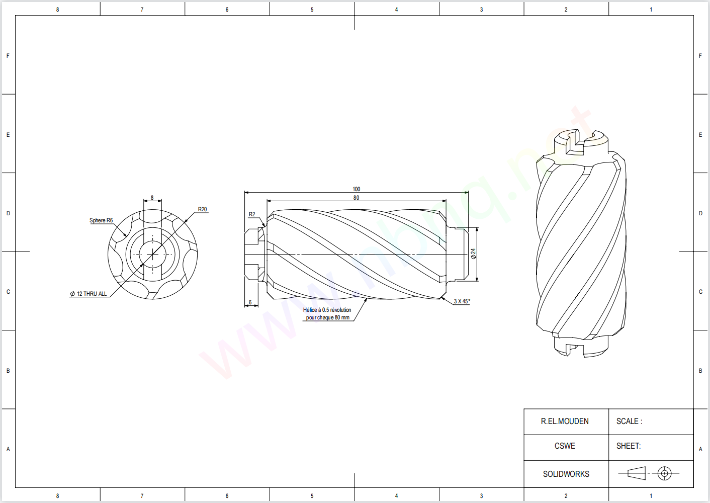 Solidworks基础练习题：014