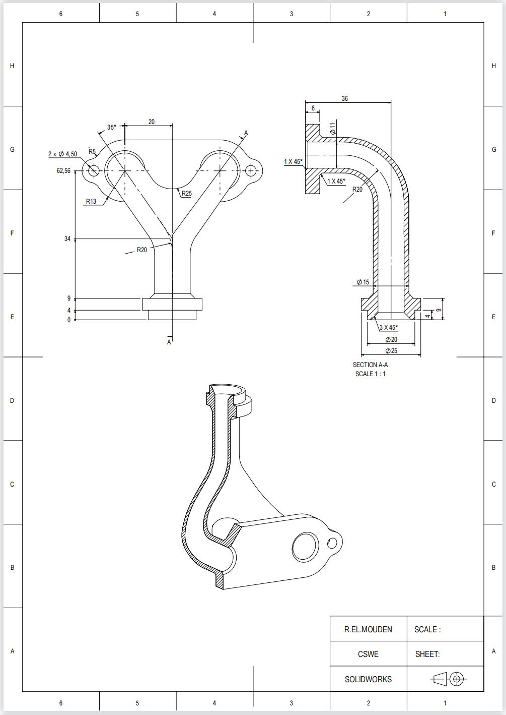 Solidworks基础练习题：015