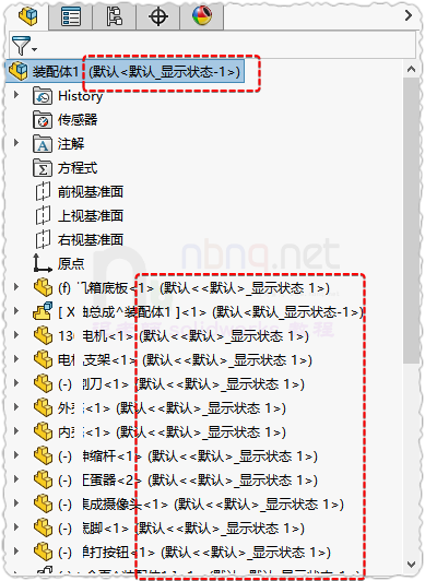 SW装配体设计树显示名称可以这样简化：